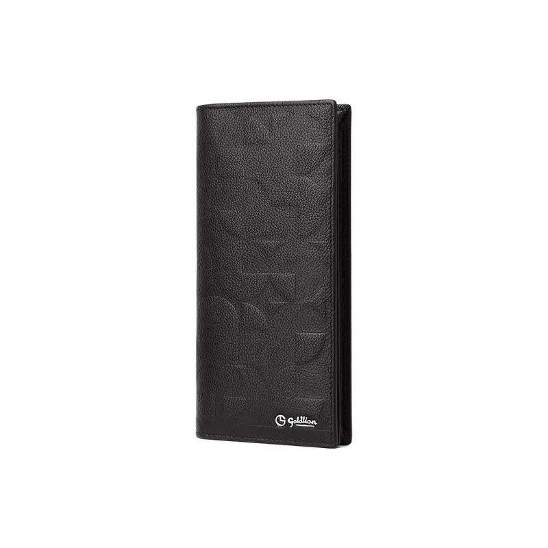 GOLDLION Cow Leather Wallet Men's Black-2