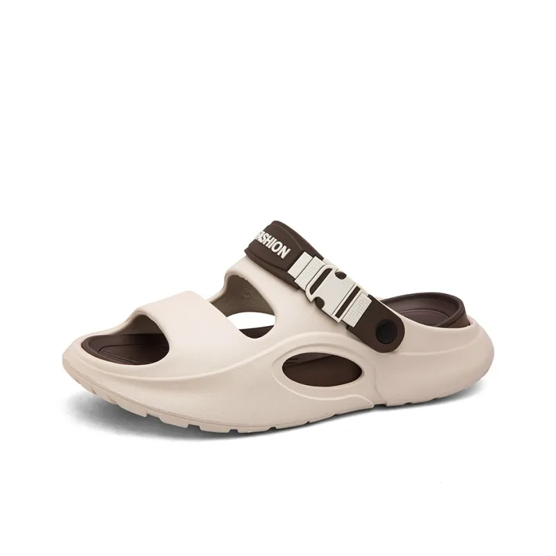 NANJIREN Beach Sandals Men Black Orange/Gray Blue/Khaki Brown-10