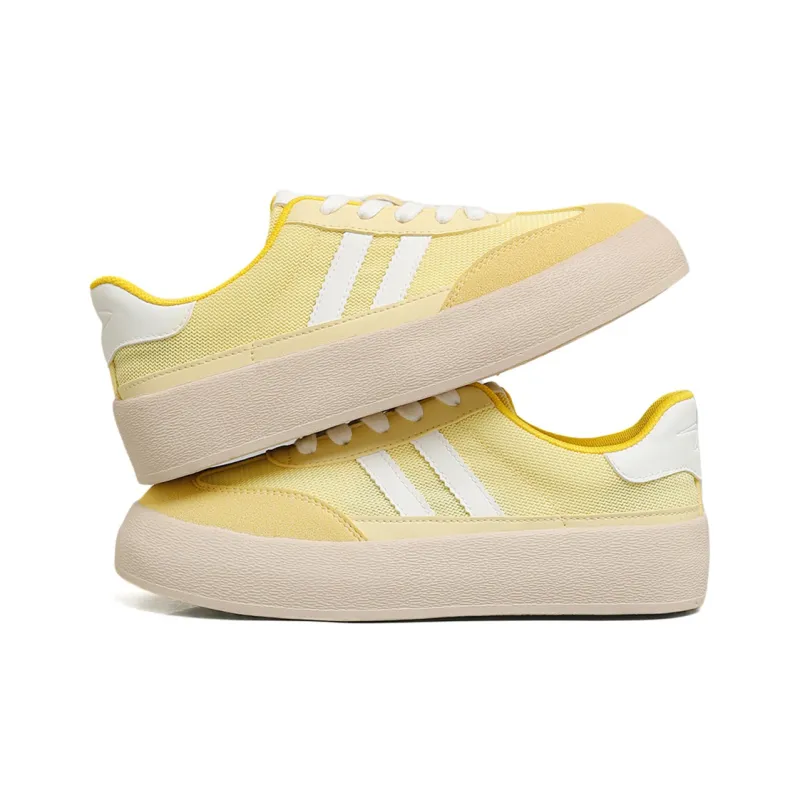 DEERWAY Height Increasing Abrasion Resistant Lightweight Breathable Slip Resistant Low Top Casual Shoes Women's Yellow-2