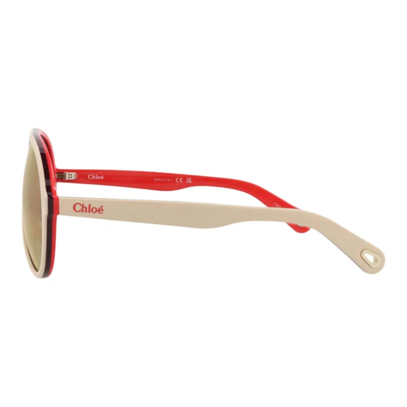 Chloe Acetate Aviator Sunglasses Unisex White-2