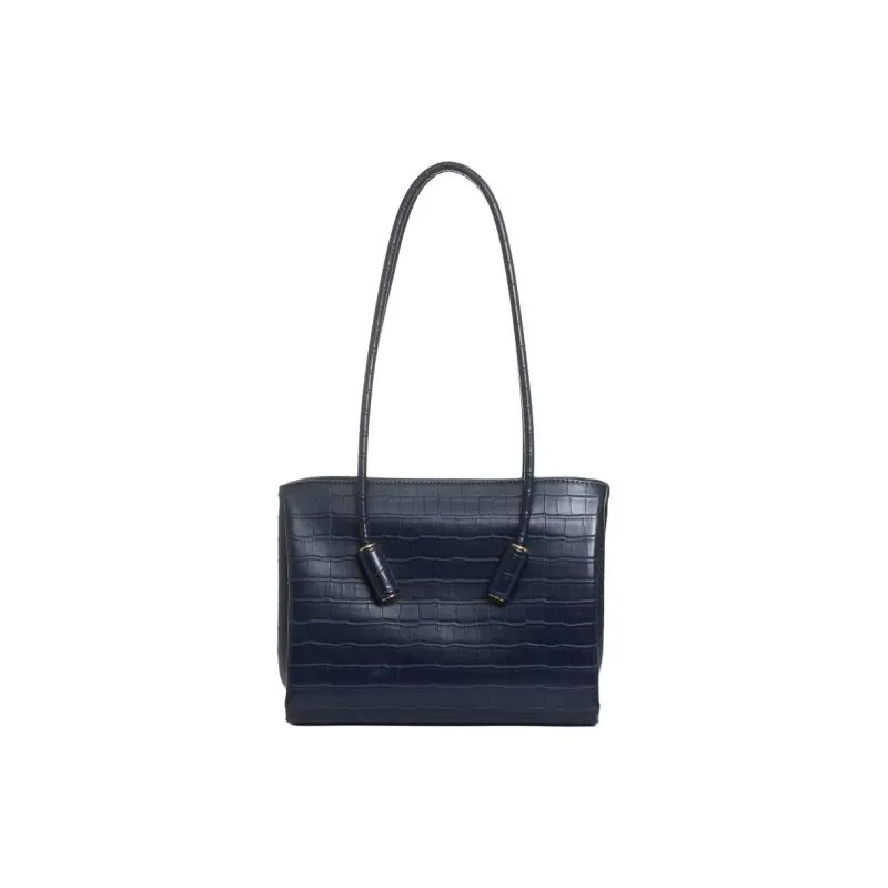 THEMOIRE Vegan Leather Shoulder Bag Regular Women's Dark Blue-0