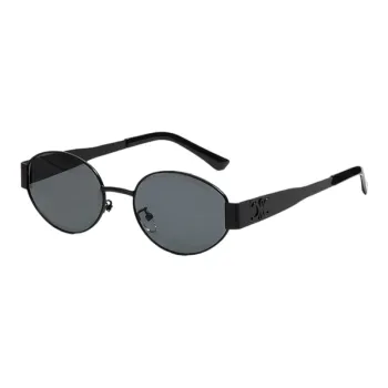 PRETTYALLUSION Alloy Oval Sunglasses Women's