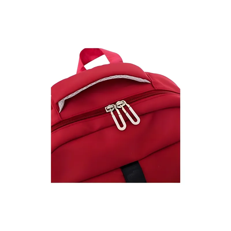 SUN EARTH &U Canvas Backpack Unisex Red/Black-2