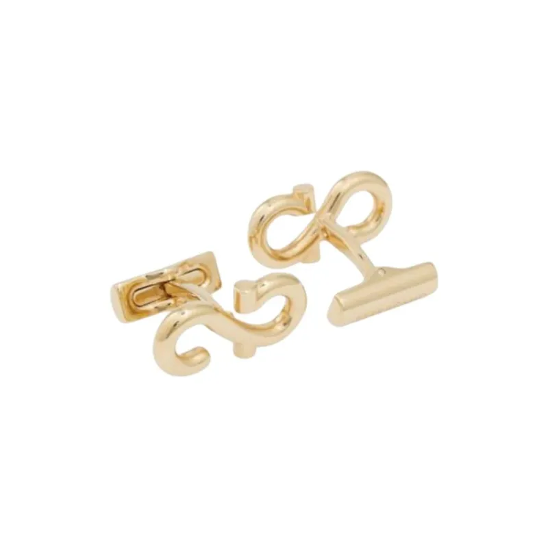 FERRAGAMO Brass Stud Earrings Men's Gold-1