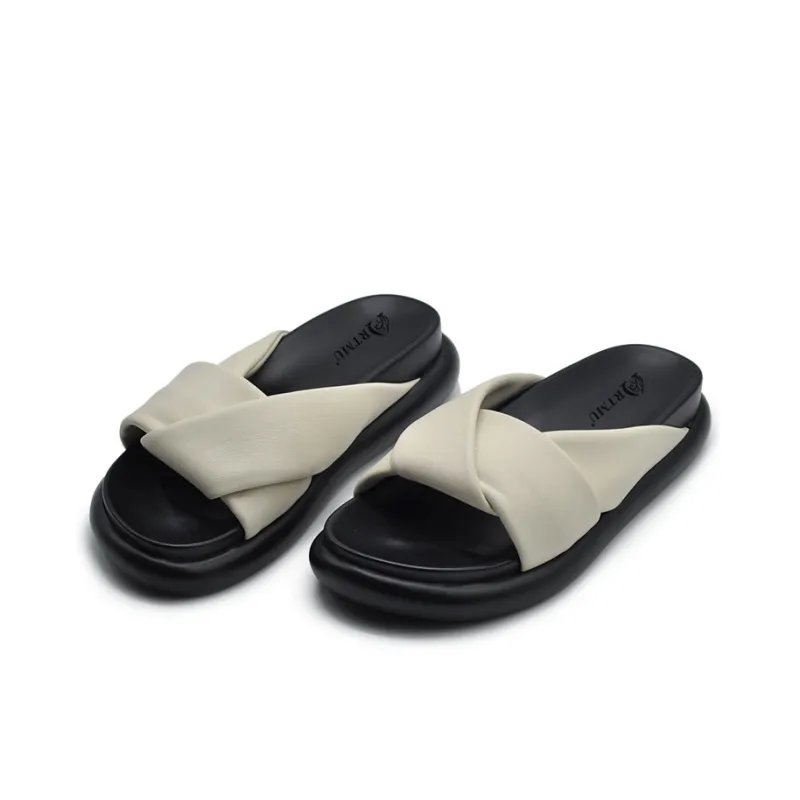 ARTMU Rubber Sole Slip Resistant Slide Slippers Women's-5