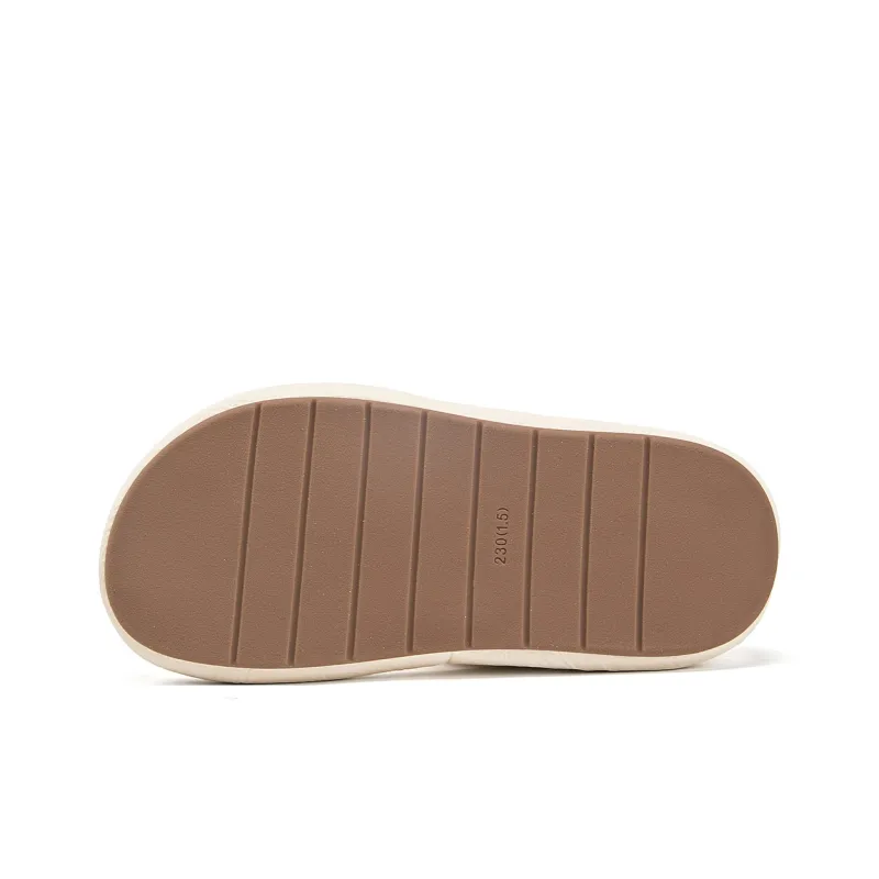 La Chapelle Quiet Slip Resistant Slide Slippers Women's Beige-4