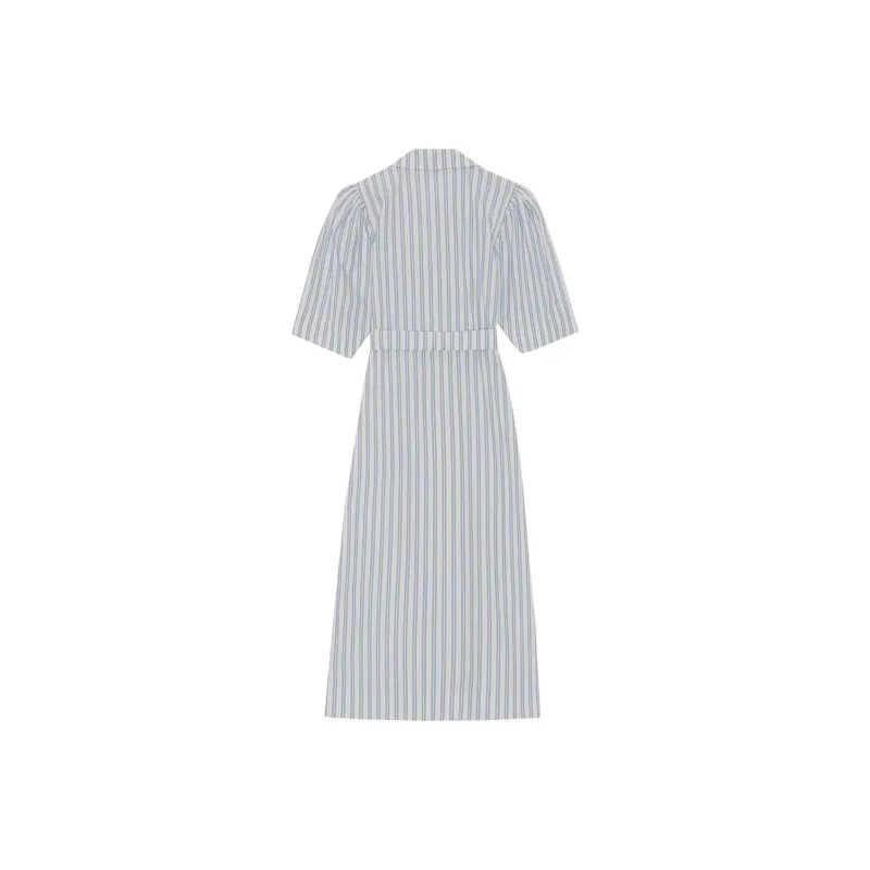 GANNI Short Sleeved Dress Women's Blue-1