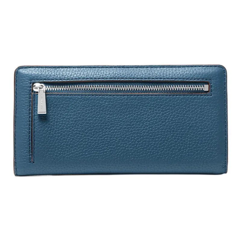 MICHAEL KORS Bryant Leather Wallet Tubas Women's Blue-1