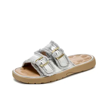 La Chapelle Slip Resistant Quick Dry Slide Slippers Women's Silver