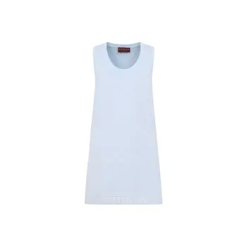 GUCCI SS25 Sleeveless Dress Women's Light Blue White
