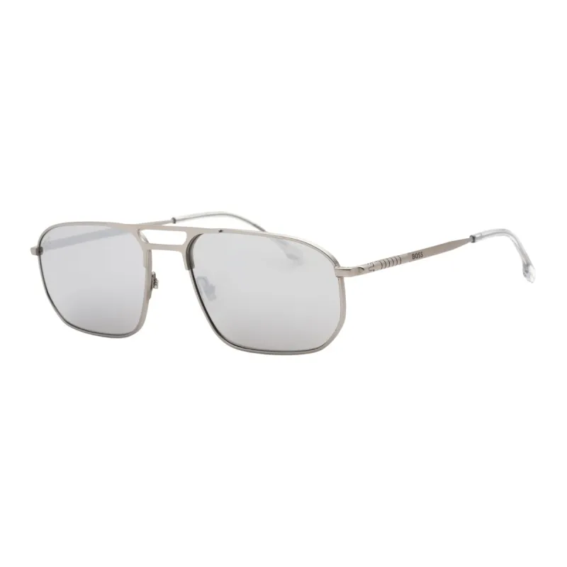HUGO BOSS Metal Square Sunglasses Men's Gray-0