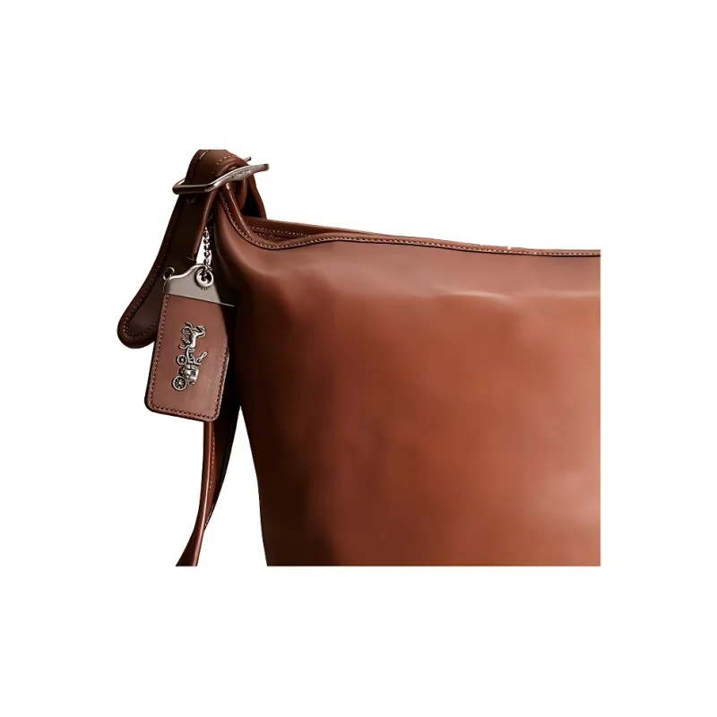 COACH Leather Suitcase Shoulder Bag, Crossbody Bag Medium Size Women's Saddle-3
