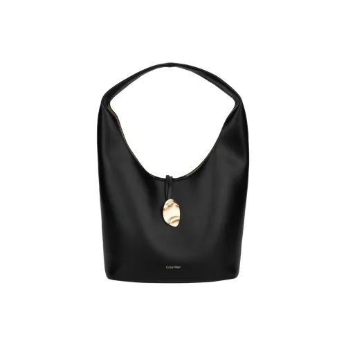 CALVIN KLEIN Synthetic Material Basket Bag Handbag Medium Size Women's Space Black
