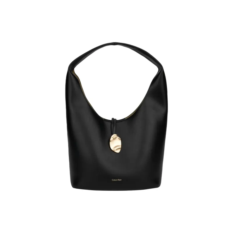 CALVIN KLEIN Synthetic Material Basket Bag Handbag Medium Size Women's Space Black-0