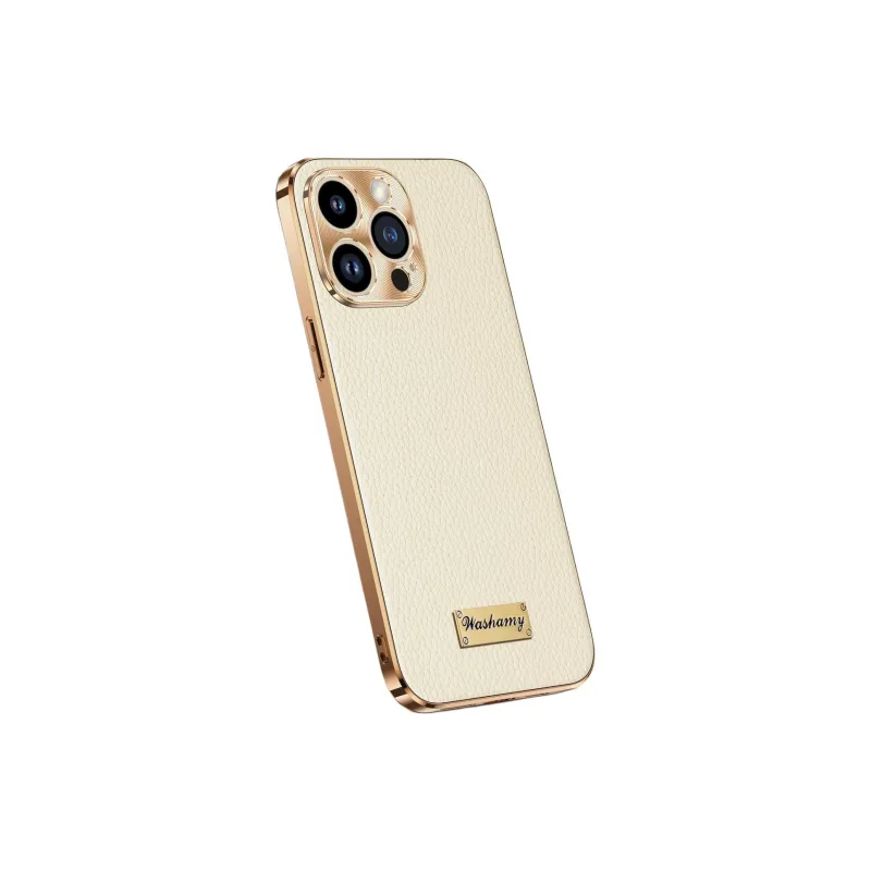 Record Star Leather Material Electroplated Cow Leather Phone Cases Compatibility With Apple 15 Pro Business Formal-0