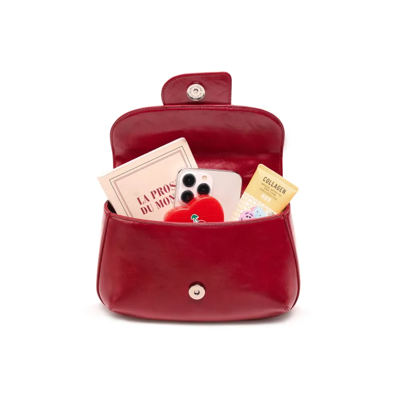 ONE TIME Synthetic Leather Backpack Regular Women's Vintage Red-4