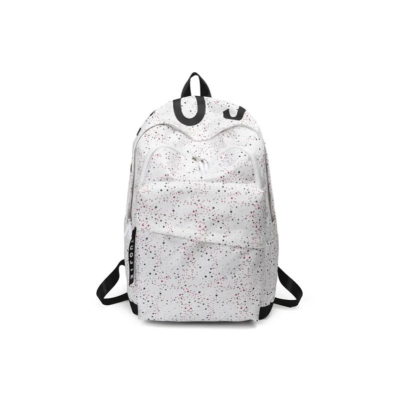 Kaka Tree Oxford Backpack Unisex White/Black-0