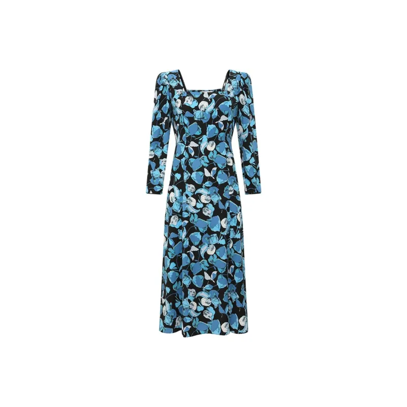 Diane Von Furstenberg Long Sleeved Dress Women's Sapphire Blue-0