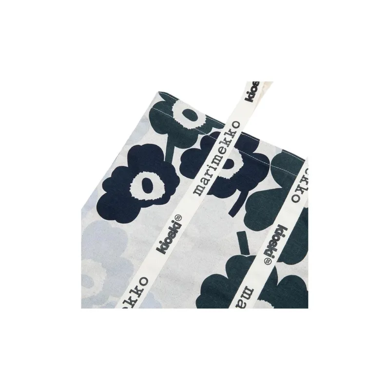 Marimekko Cotton Tote Bag, Shopping Bag, Handbag Women's Marine Blue & Multicolor-2