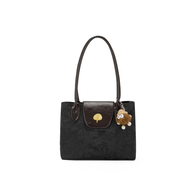 ST&SAT Fabric Shoulder Bag Women's Classical Black-0