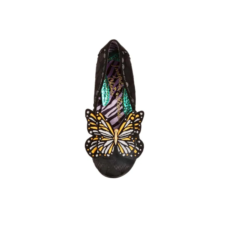 IRREGULAR CHOICE Madam Mariposa Chunky Heel High Heels 7.2cm Women's Black-5