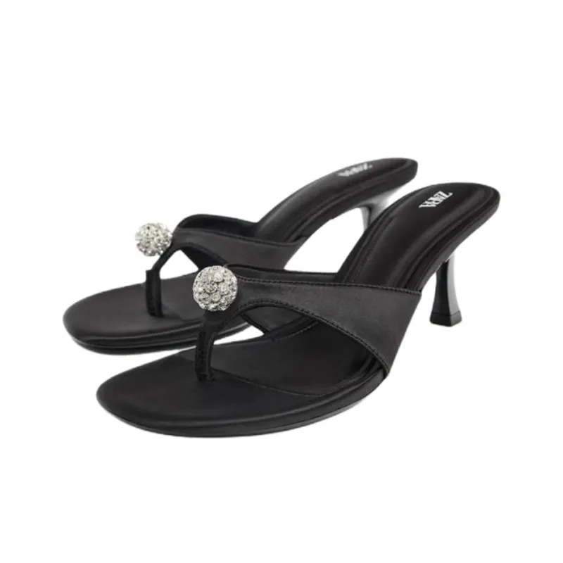 ZARA Slip Resistant Flip Flops Women's Black-2