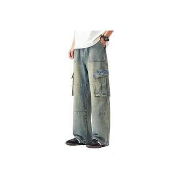Izzue Cargo Pants Unisex Vintage Blue[Washed Distressed]