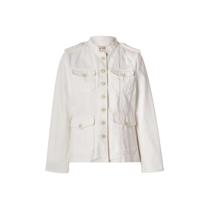 NILI LOTAN Denim Jacket Women's Cream-0
