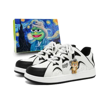 Pepe The Frog Low Top Skateboard Shoes Unisex