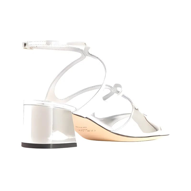 Jimmy Choo Azilia Strap Sandals 4.5cm Women's Silver-3