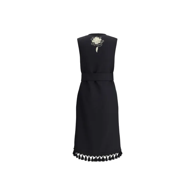 Valentino Sleeveless Dress Women's Black-1