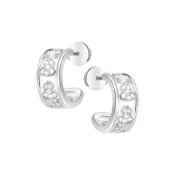 Qeelin 18K White Gold Earrings Women's Silver