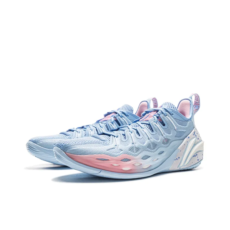 LiNing Buckets Shock Absorbers Slip Resistant Breathable Low Top Basketball Shoes Men's Blue-2