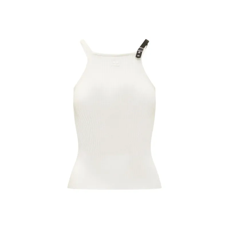 Buckle Rib Knit Tank Top-0