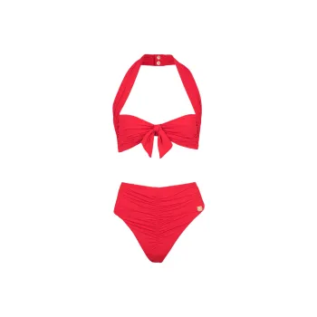 BALMAIN SS25 Two Piece Swimsuit Women's Red