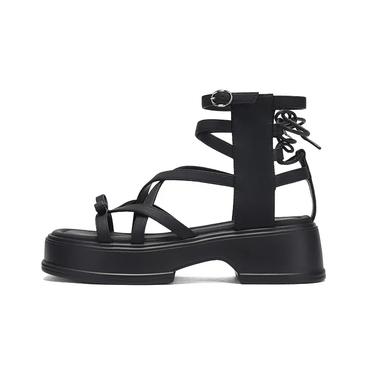 DAPHNE Roman Sandals Women's Black-0