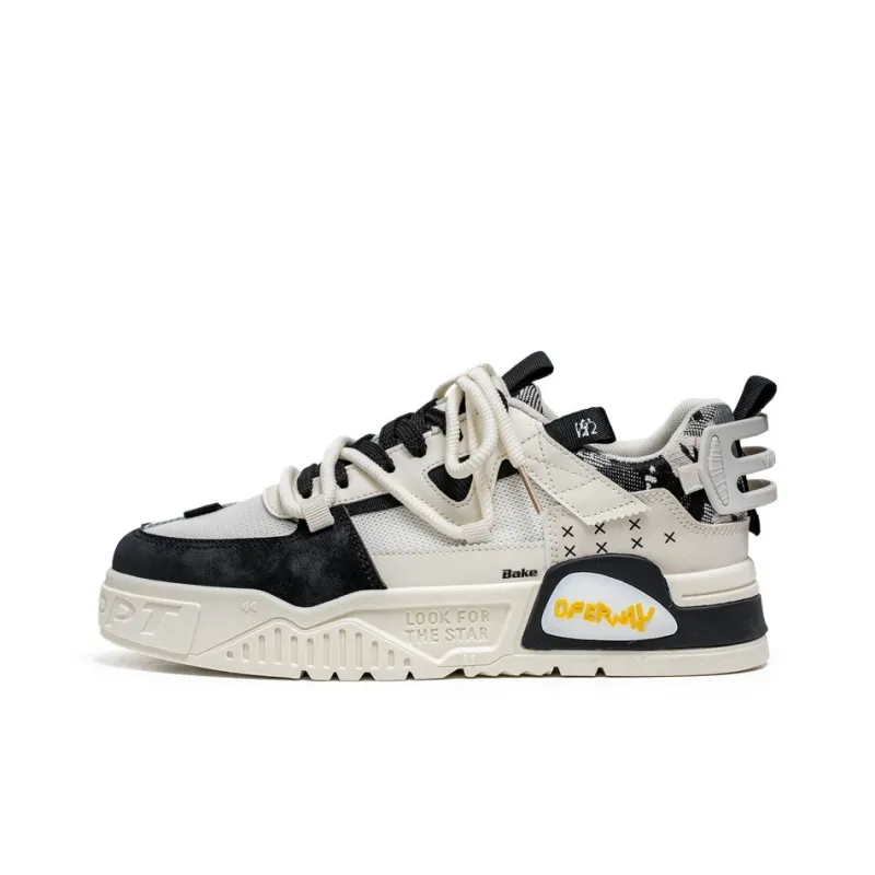 BAKE Anti Slip Wear Resistant Low Top Skateboard Shoes Men's-5