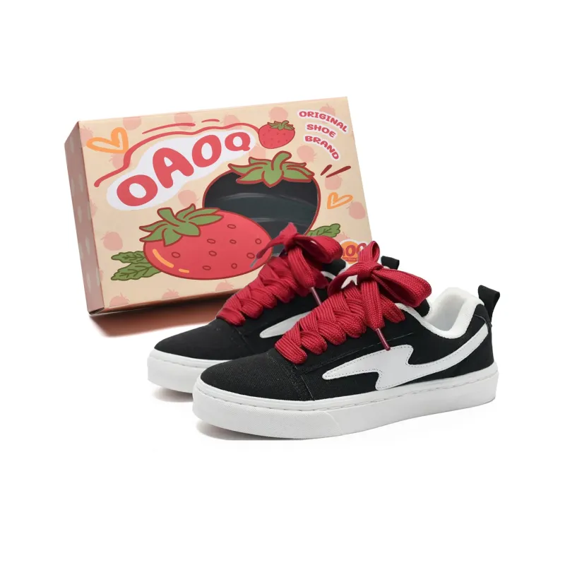 OAOQ Cushioning Abrasion Resistant Lightweight Breathable Slip Resistant Low Top Skateboard Shoes Unisex-21