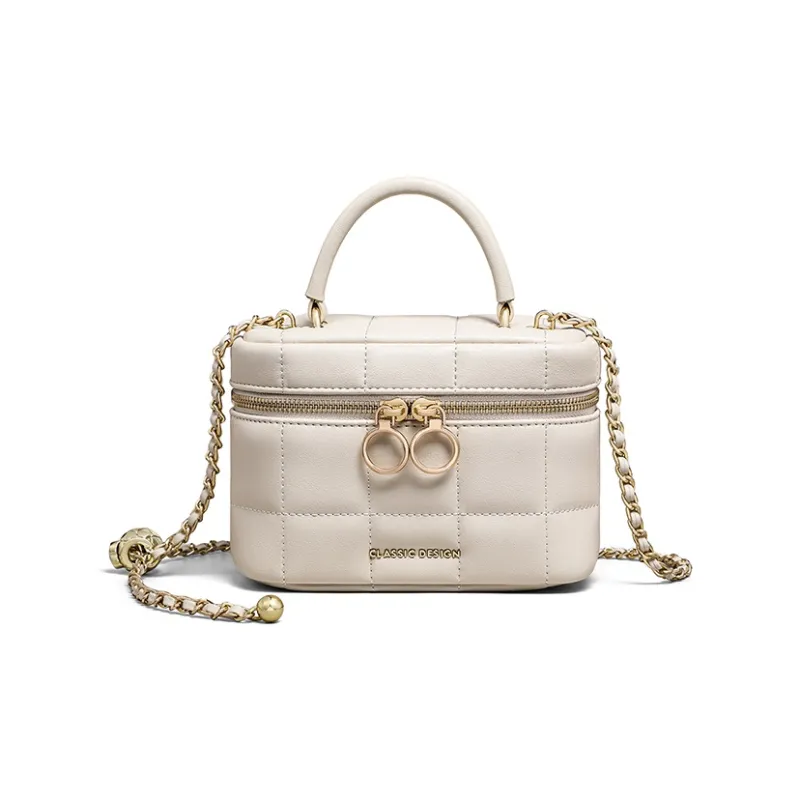 EBLAN Cow Leather Shoulder Bag, Crossbody Bag Regular Women's Ecru-4