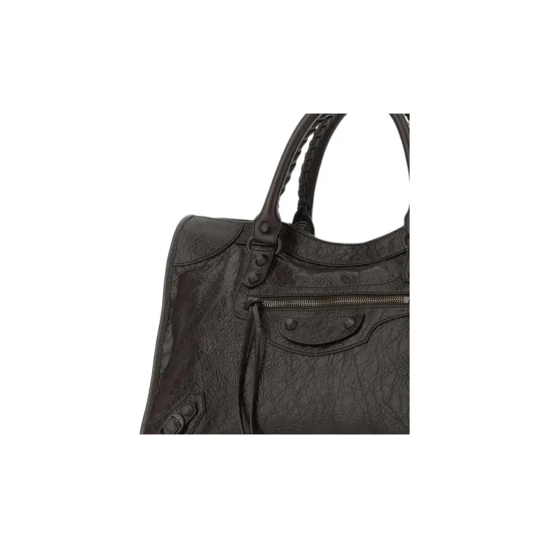 Balenciaga Le City Leather Tote Bag, Shopping Bag, Shoulder Bag, Handbag Medium Size Women's Dark Coffee-2