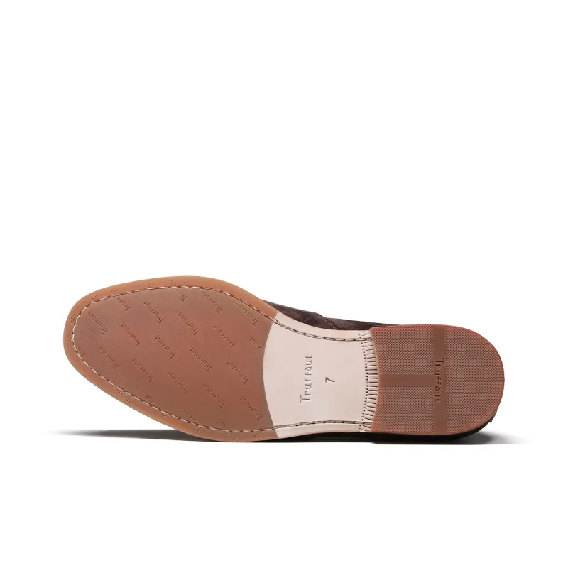 TRUFFAUT Horsebit Genuine Leather Slip on Loafers Men's Coffee-4