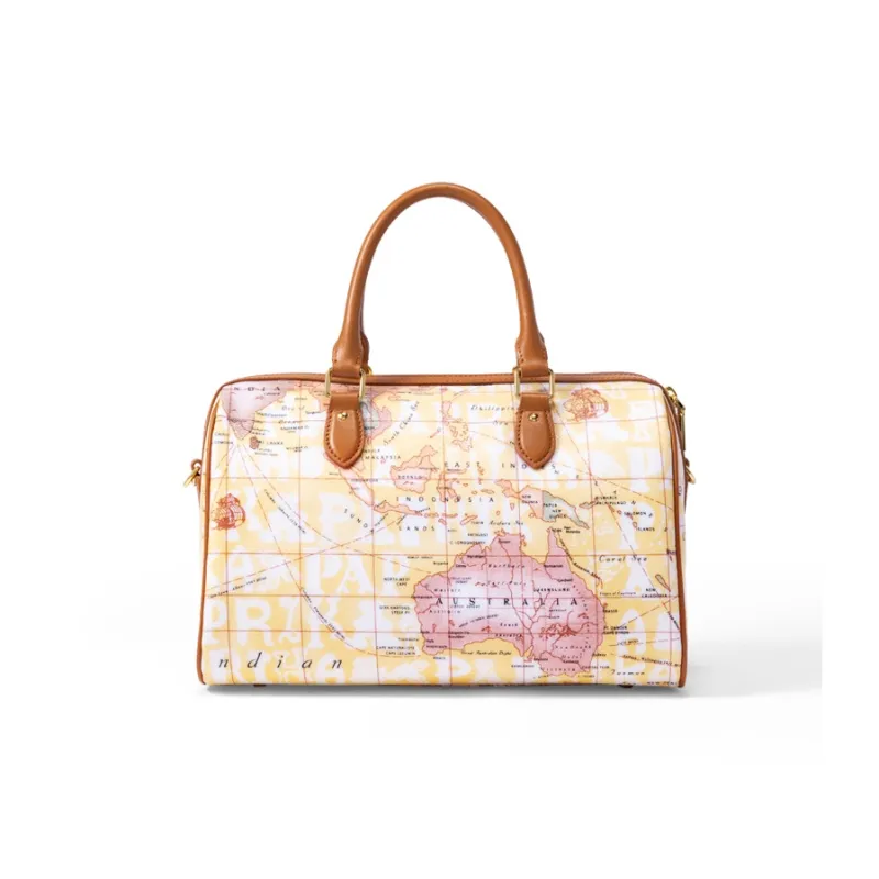 PAPRIKA Cow Leather Boston Bag, Shoulder Bag, Crossbody Bag, Handbag Women's Multicolor-6