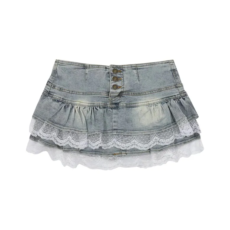 MO VOICE Denim Short Skirts Women's-7