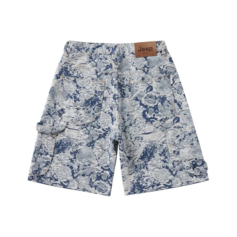 Jeep Denim Shorts Unisex Jacquard Blue-1