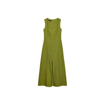 ZARA Sleeveless Dresses Women's Yellow Green