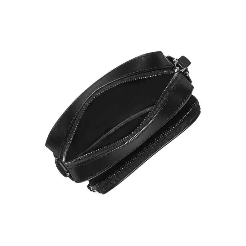 MICHAEL KORS Hudson Coated Canvas Bag, Shoulder Bag, Crossbody Bag Mini Men's Black-1