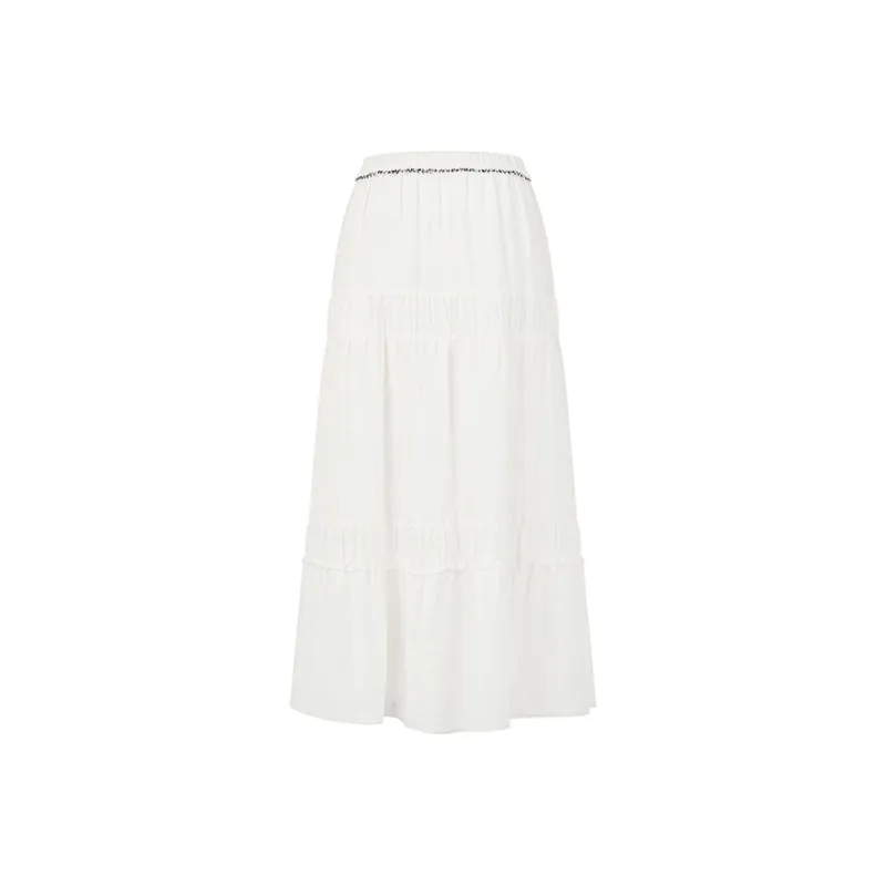 RARE Casual Long Skirts Women's White-1