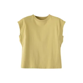 Late White T Shirts Women's Yellow