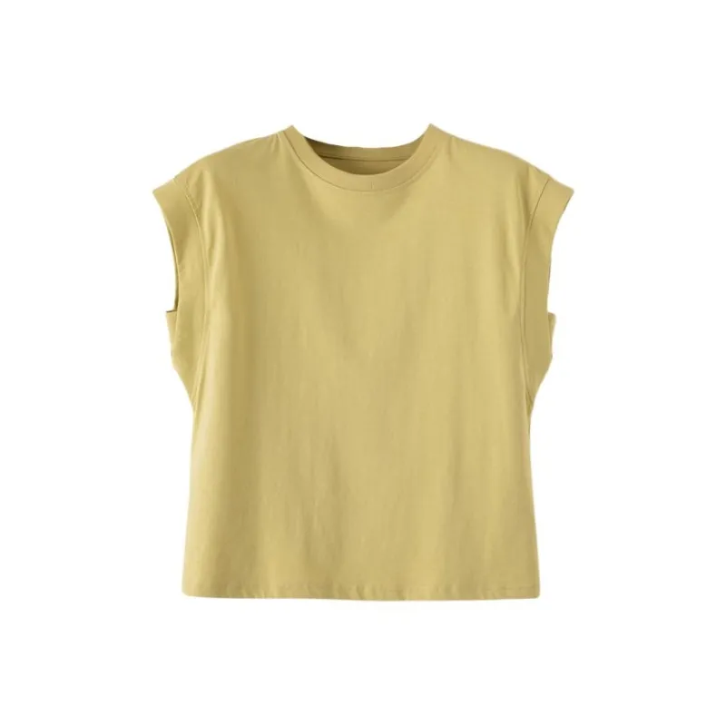 Late White T Shirts Women's Yellow-0