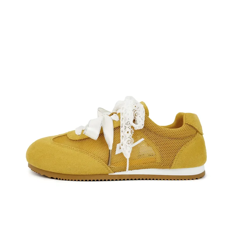 Warrior Breathable Balance Height Increasing Low Top Casual Shoes Women's Yellow-0
